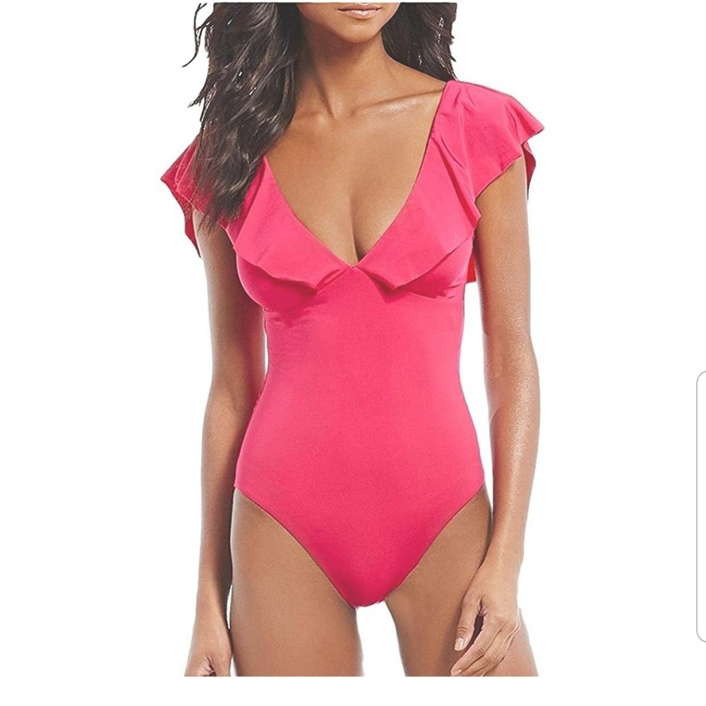 New with tags ruffle plunge neckline swimsuit